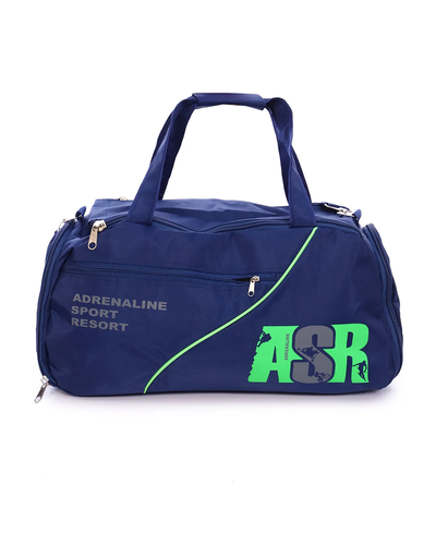 Спортивная сумка большая с карманом под обувь синяя/зеленая арт 91