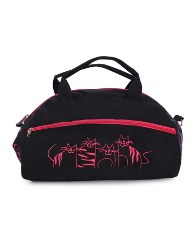 Спортивная сумка женская малая коты черная арт 98