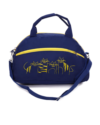 Спортивная сумка женская малая коты синий арт 98
