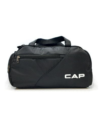 Спортивная сумка большая с карманом под обувь CAP черная арт 91